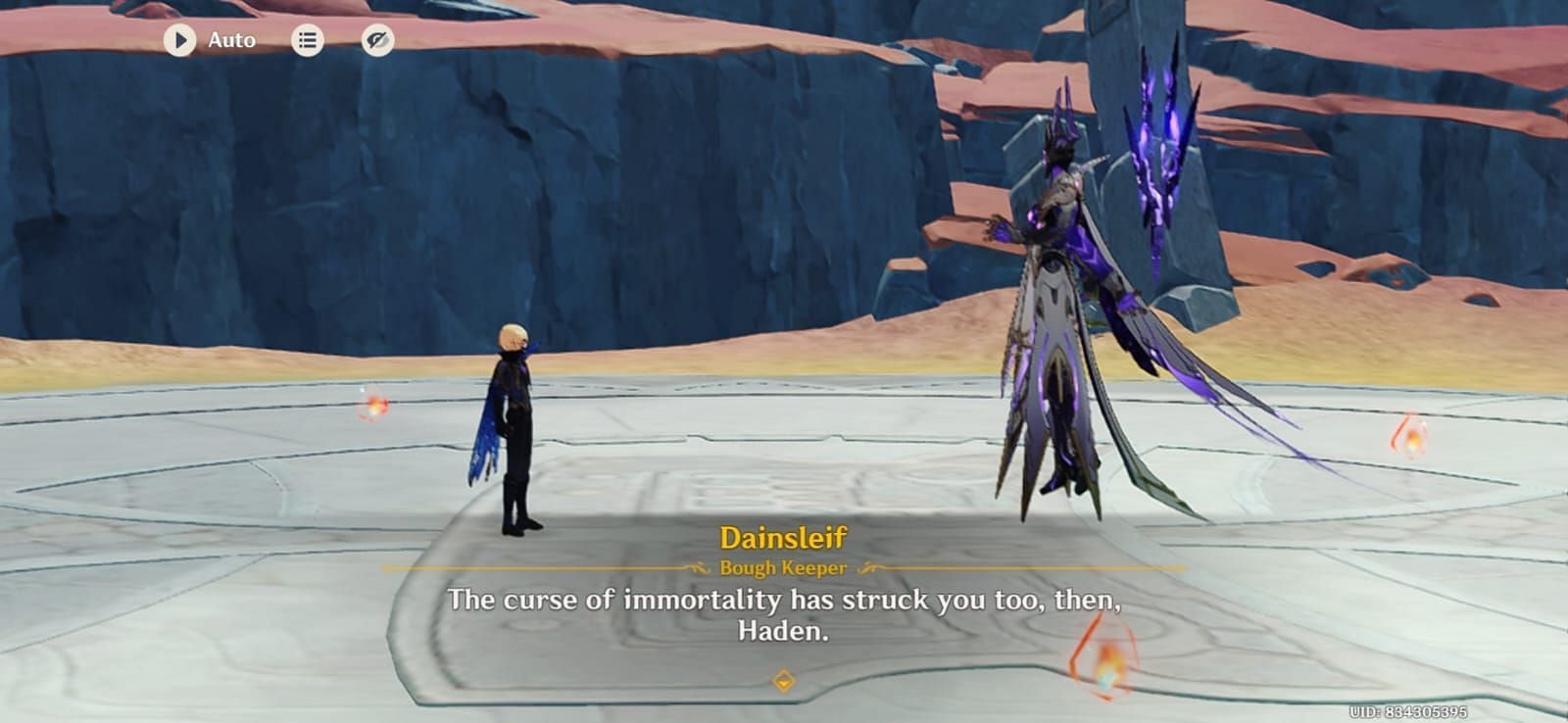 The Iniquitous Baptist turns out to be Haden, Dainsleif's mentor in the past (Image via HoYoverse)